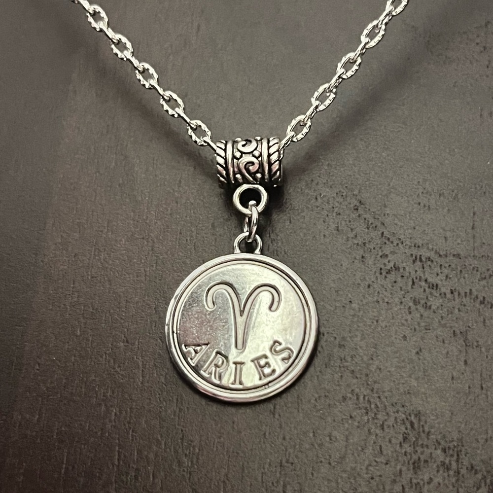 Hand Crafted Silver Aries Pendant Necklace - Picture 2 of 5
